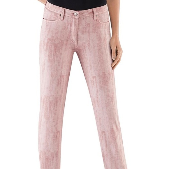 Creation L Rose Print Skinny Pants Jeans - Size 6 - Picture 2 of 6